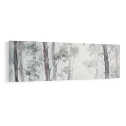 Slika tihi gozd v megli - 150x50
