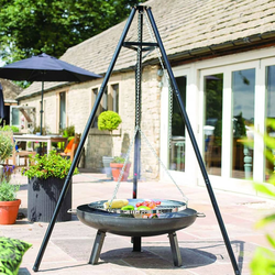 BBGRILL Trinožno stojalo za žar črne barve 172 cm BBQ TRIPOD