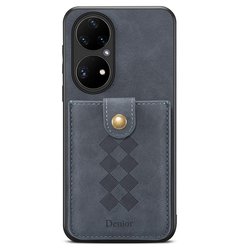 Hibridni ovitek s snemljivo denarnico Leather Wallet za Huawei P50 Pro - siv