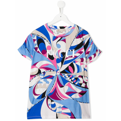Emilio Pucci Junior - TEEN abstract-print t-shirt - kids - Blue