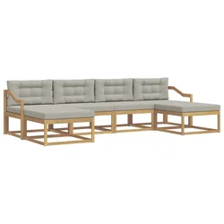 Set vanjskih sofa s jastukom 6 pcs Bijela i svjetlosiva