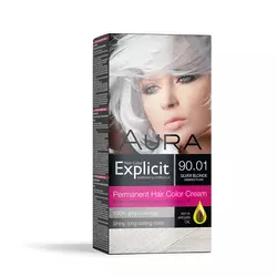 Set za trajno bojenje kose EXPLICIT 90.01 Silver Blonde / Srebrno plava