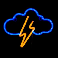 Znak neon storm 29x23cm plavo/žuti