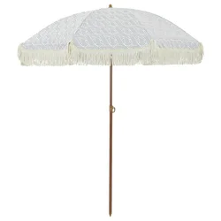 Suncobran za plažu Siva i bijela 160 x 160 x 196 cm