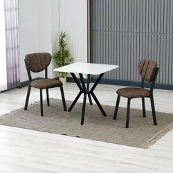 Hanah Home Trpezarijski sto i stolice Elma, Braon-beli