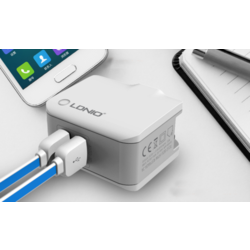 Kucni punjac LDNIO A2203 dual USB 2.4A + iPhone Lightning kabel beli
