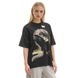 Cropp - Crna majica s printom The Braid of Frankenstein - CRNO