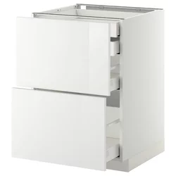 METOD / MAXIMERA Pod.orm.2front/2dnj/1srd/1vis.fiok, bela/Ringhult bela, 60x60 cm
