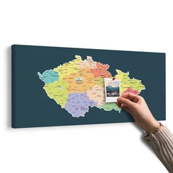 Slika na pluti zemljevid Češke s temnim ozadjem - 200x100 peg