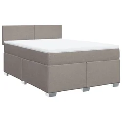 Vidaxl Box spring postelja z vzmetnico taupe 160x200 cm blago