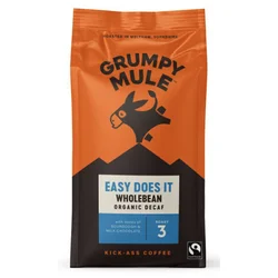 Grumpy Mule Easy Does It, kavna zrna brez kofeina, bio, 200 g