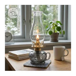 Brilagi - Petrolejska lampa MERLIN dimljena/siva