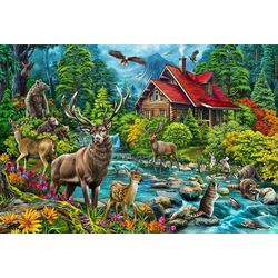 Cobble Hill Puzzle Koča z rdečo streho 2000 kosov