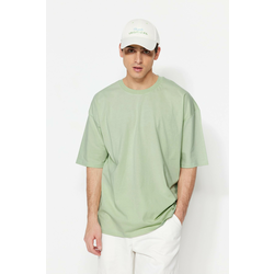 Trendyol Mint Oversize/Wide Cut Basic 100% Cotton T-Shirt