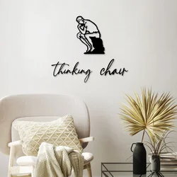 Wallity Zidna dekoracija Thinking Chair, 39 x 20 cm, Crna