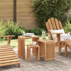 Vrtni bočni stol 3 pcs Smeđa 33 x 44,5 x 51 cm Čvrsto teak drvo