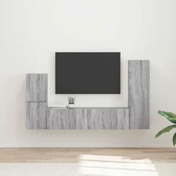 Set TV komoda Zidne 4 pcs Siva Sonoma Konstruirano drvo
