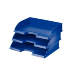 Leitz Plus plastični pladenj za dokumente s stransko odprtino, modre barve
