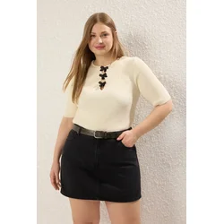 Trendyol Curve Ženska bluza TBBSS25AF00045, Krem