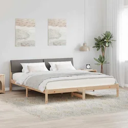 Okvir kreveta Smeđa i taupe 200 x 200 cm Masivna borovina