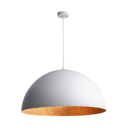 Luster na sajli SFERA 1xE27/60W/230V prečnika 50 cm bela/bakrena