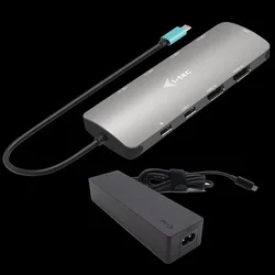 I-TEC Priključna postaja USB-C Metal Nano 2x HDMI, PD 100W + polnilec 100W (paket)