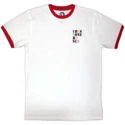 The Stone Roses Side Text (Ringer) White M Majica