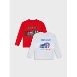 Sinsay - Pamučne loose majice sa dugim rukavima, paket od 2 kom Sonic the Hedgehog - šareno