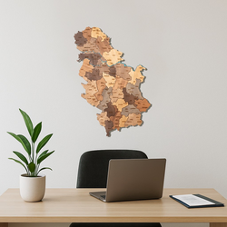 Zidna dekoracija Drvena mapa Srbije