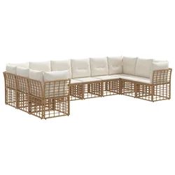 Set vanjskih sofa Prirodna i krema bijela Poliester