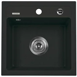 DEANTE ZQZA2103 Sudopera, 1 korito, 17 cm, Crna + Slavina, Jednoručna, 355 mm, Crna