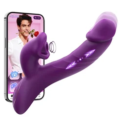 SuperLove Harmony Rabbit Sucking Thrusting Vibrator with App Purple