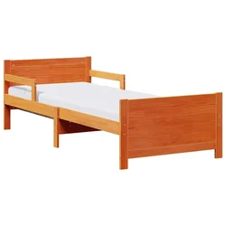 Vidaxl Posteljni okvir z raztegljivo vzmetnico Rjava 80 x 200 cm