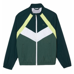 Dječački sportski pulover Lacoste Recycled Fiber Colourblock Zipped Jacket - green/flashy yellow/white/dark green