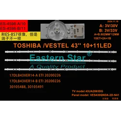 ES-4598 - TOSHIBA 43U2063, VOX 43SWU553B LED TRAKE