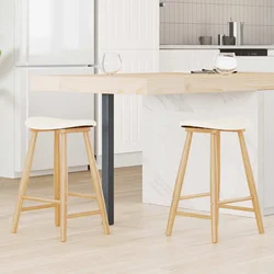 Trpezarijske stolice 2 pcs Prirodna 46 x 37 x 63 cm