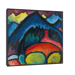 Canvas Slika na platnu Lithograph Blue, The Boat, Wassily Kandinsky, Sa ramom, 60 x 60 cm, Crni