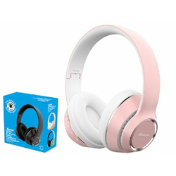 Bluetooth stereo slusalica sa mikrofonom v5.0/FM/microSD/AUX/Baterija 200mAh/8-9h raz/domet10m/Pink