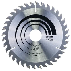 Bosch List kružne testere Optiline Wood 165 x 30 x 2,6 mm, 36 2608640603, 165 x 30 x 2,6 mm, 35
