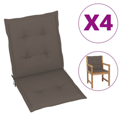 Jastuci za vrtne stolice 4 kom smeđesivi 100x50x3 cm od tkanine