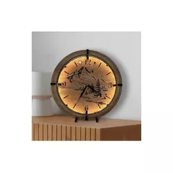 Li-Go 23697/DUB/BAT2 - LED prigušiva sat sa senzorom LED/1xAA, prečnika 32 cm, hrast
