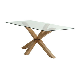 Trpezarijski sto dining table Agerby 90x190 glass/oak ( 3670218 )