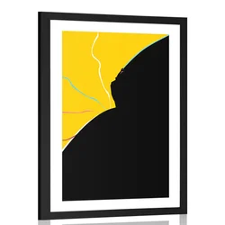 Plakat s paspartujem abstrakcija ženskega telesa - 60x90 black