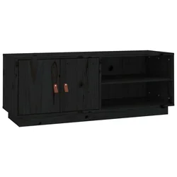 TV ormarić crni 105 x 34 x 40 cm od masivne borovine