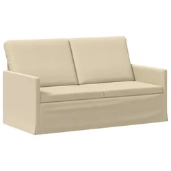vidaXL Dvosedenjski kavč Krem 150 x 81 x 82 cm Blago