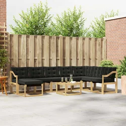 Set vanjskih sofa 9 pcs Bijela i crna