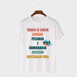 MAFIMI Majica Tanka je linija između Pecanja i Odmaranja, Bela