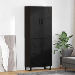Highboard s ladicama 2 pcs Crni hrast 69,5 x 34 x 180 cm