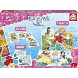 Otroške puzzle Disney Princeske SuperPack 4v1 Educa progresivne 2xpuzzle, 1xdomine in spomin