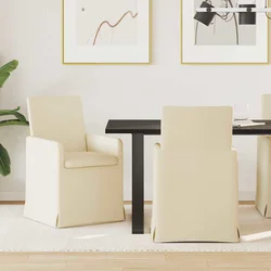 vidaXL Jedilni stoli 2 pcs krema 57 x 67 x 95 cm blago